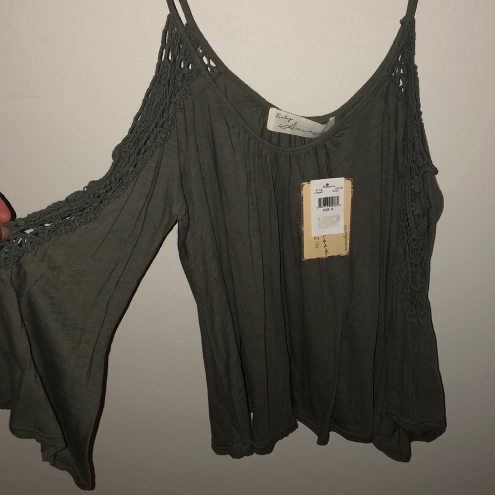 Brand New Olive Off the Shoulder Top